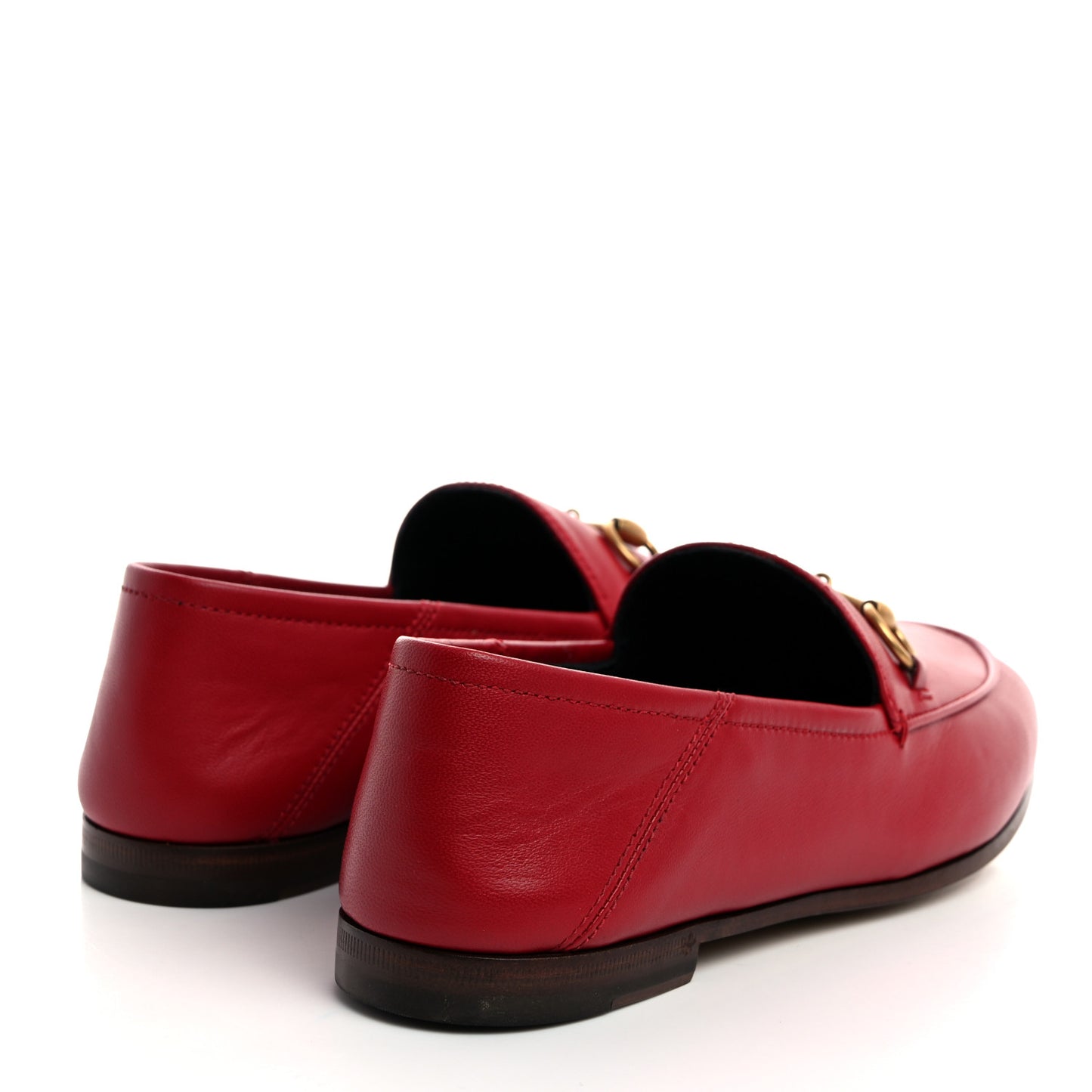 Lambskin Womens Brixton Horsebit Loafers 35 Hibiscus Red