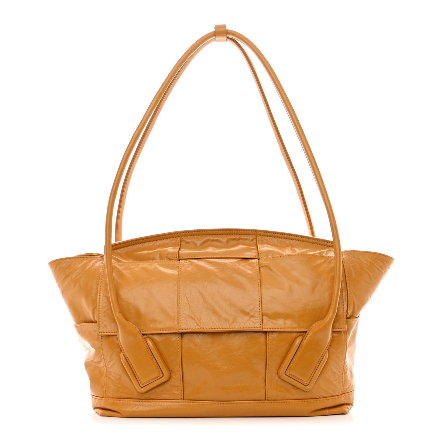 Paper Calfskin Maxi Intrecciato Medium Arco Slouch Yellow