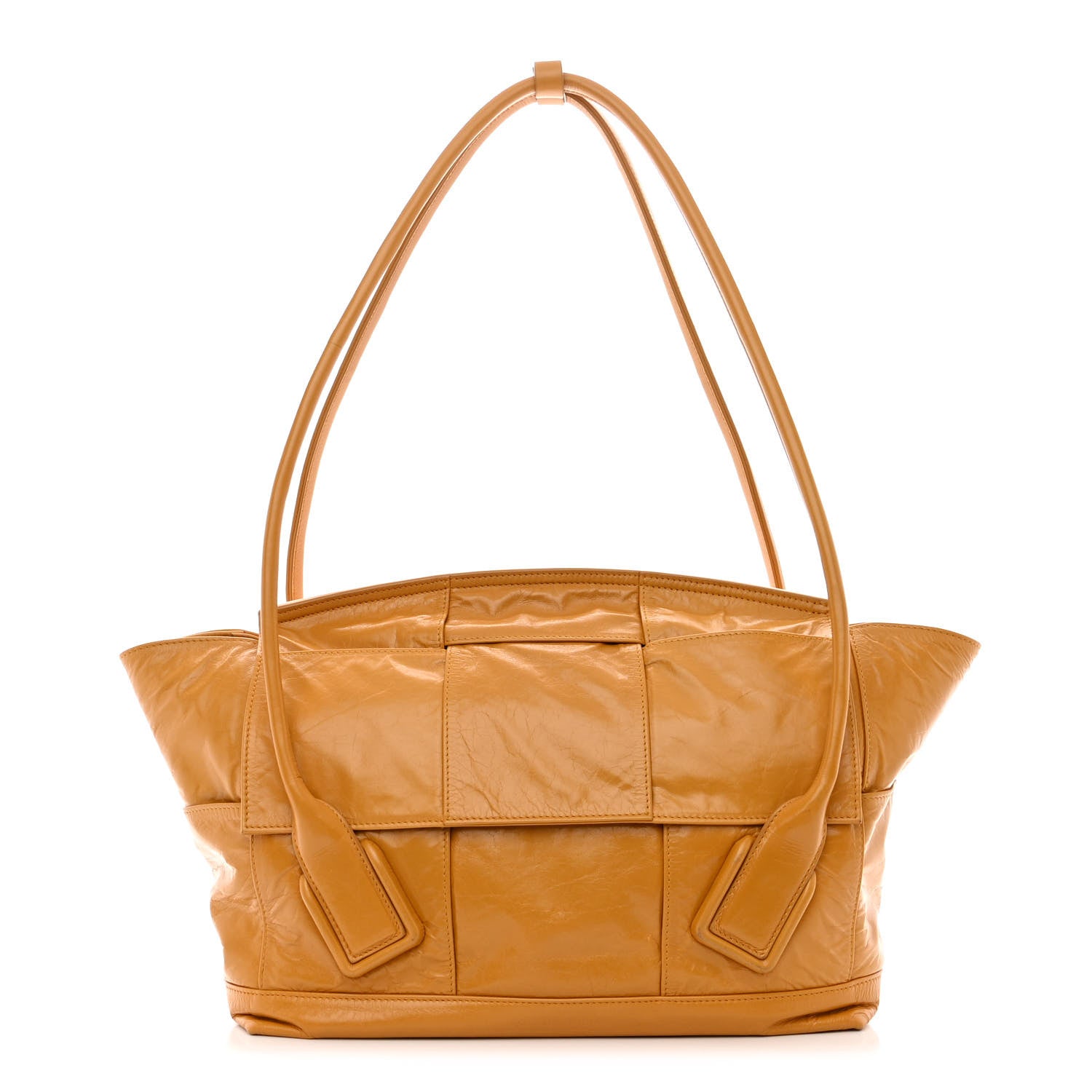 Bottega Veneta Paper Calfskin Maxi Intrecciato Medium Arco Slouch Yellow 1 of 16