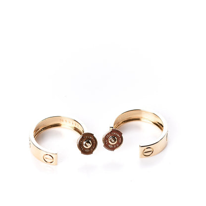 Cartier 18K Yellow Gold 5.5mm LOVE Hoop Earrings 3 of 5