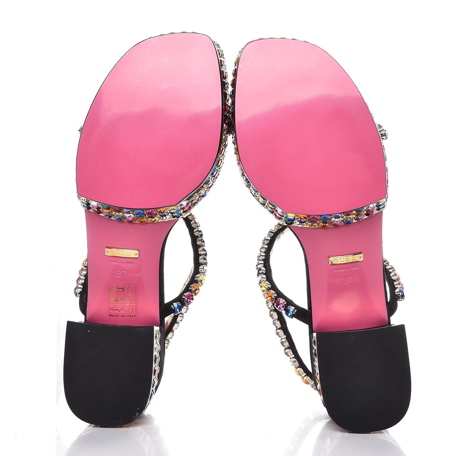 Gucci Kid Scamosciato Crystal Mira Platform Sandals 37 Multicolor 5 of 8
