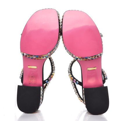 Gucci Kid Scamosciato Crystal Mira Platform Sandals 37 Multicolor 5 of 8