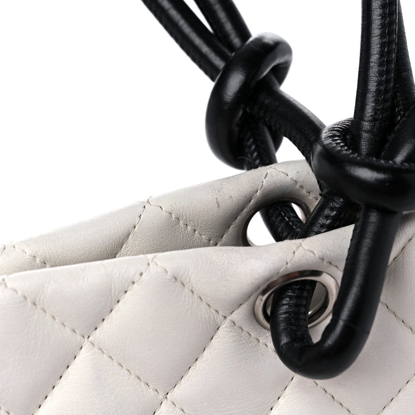 Calfskin Python Quilted Large Cambon Tote White