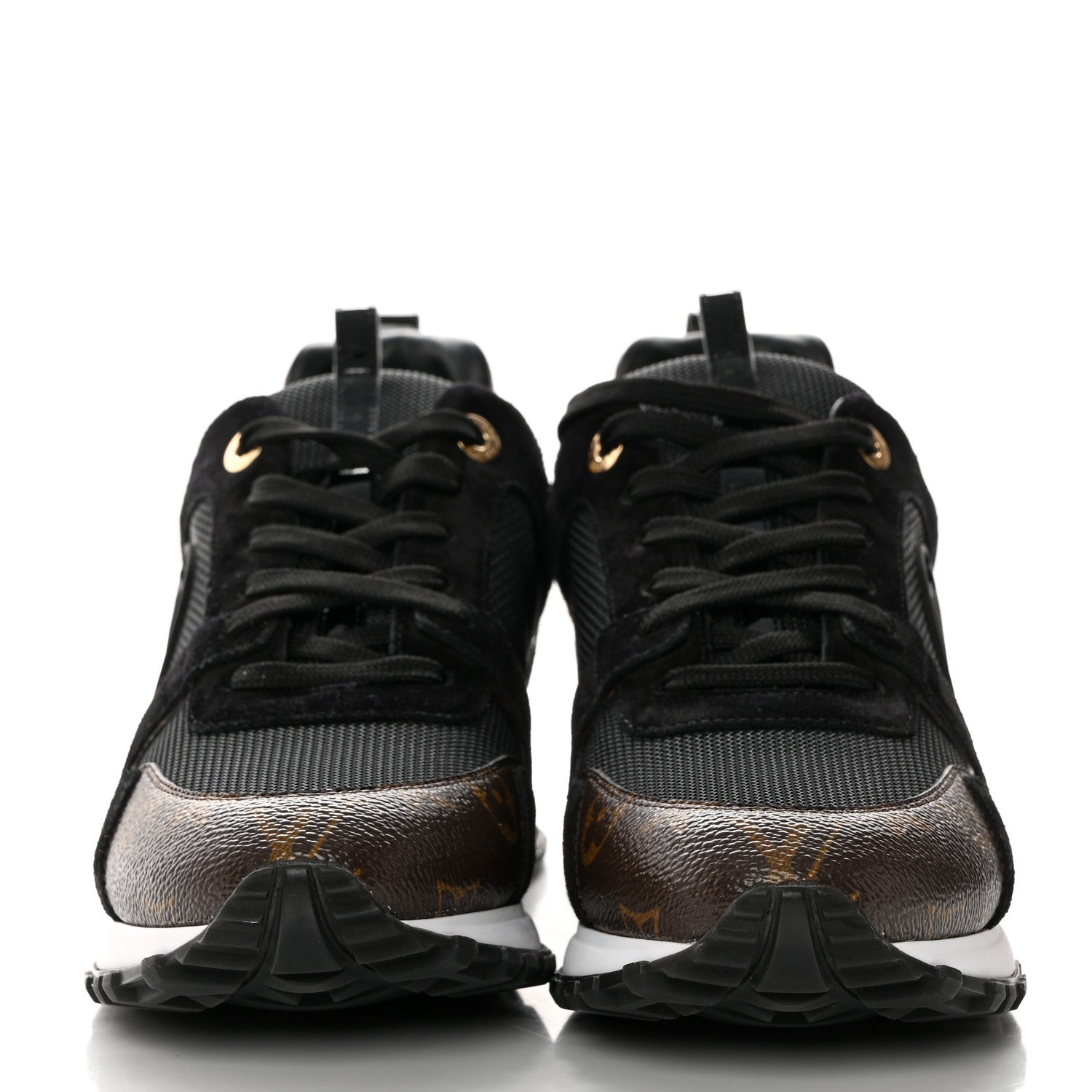 Louis Vuitton Suede Monogram Run Away Sneakers 40 Black 2 of 9