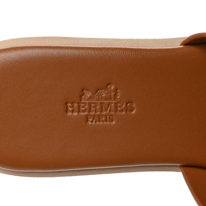 Hermes Calfskin Cork Eze 30 Sandals 36 Marron Glaise 7 of 8