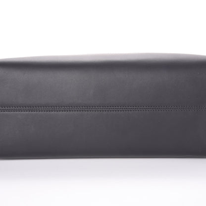 Fendi Glazed Fabric Vitello Century FF 1974 Stamp Patch Shopping Tote Mogano Panna Black 10 of 11