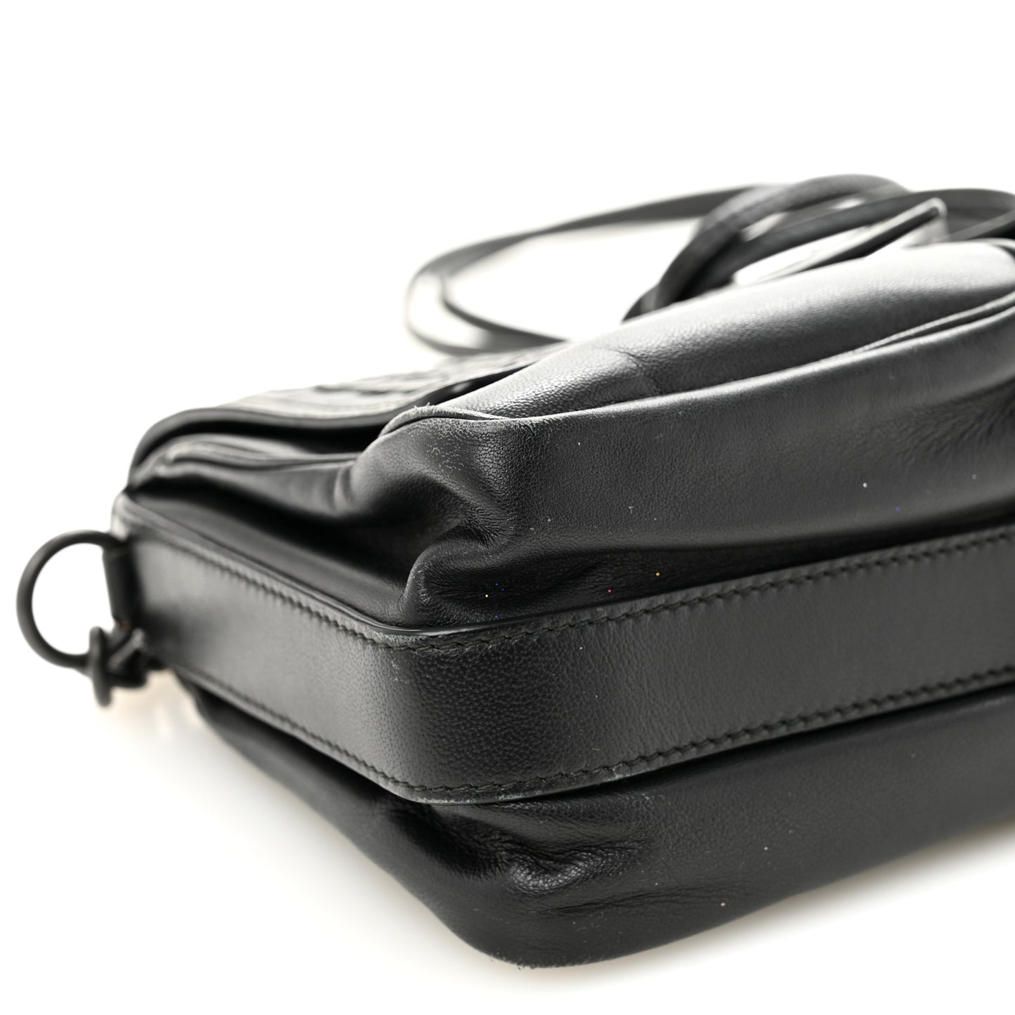Nappa Intrecciato Small Double Pocket Flap Black