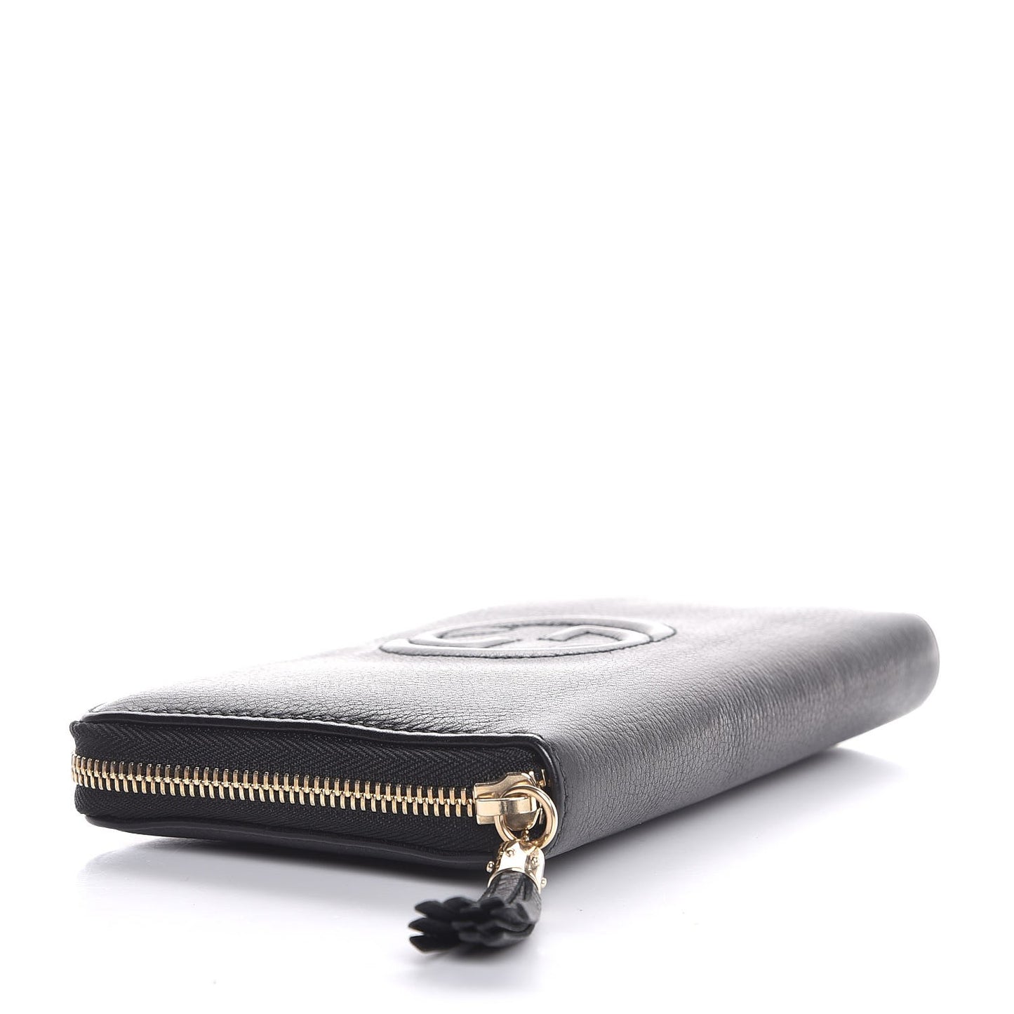 Calfskin Soho Zip Around Wallet Black