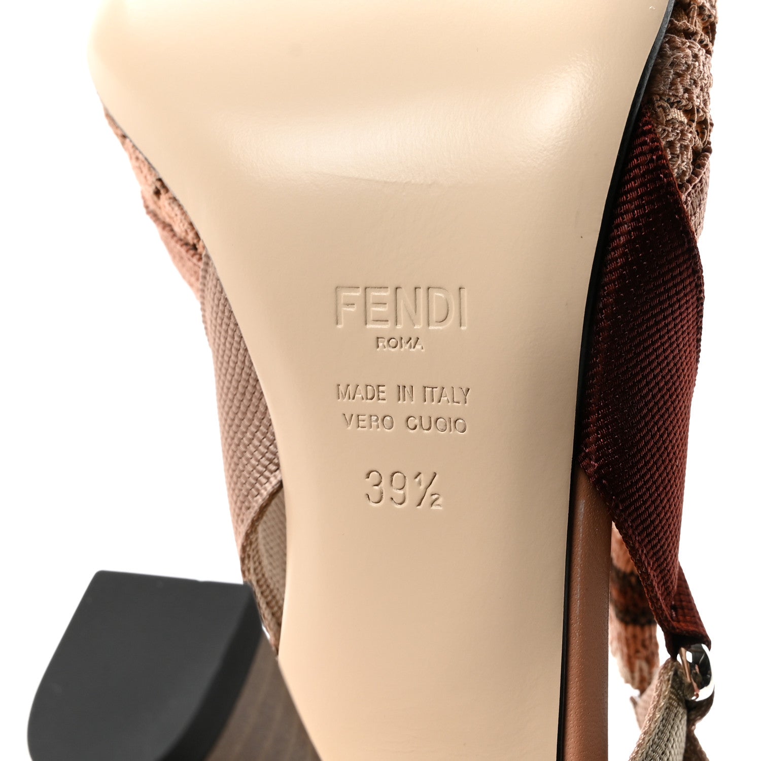 Fendi Mesh Embroidered FF Colibri 85mm Slingback Pumps 39.5 Rose 7 of 9