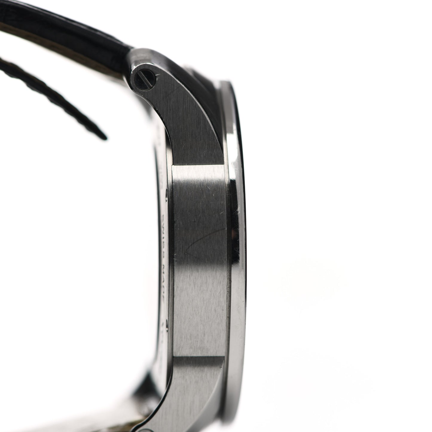 Stainless Steel Alligator 42mm Calibre de Cartier Automatic Watch Black