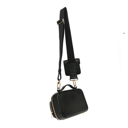 Louis Vuitton Calfskin Monogram Embossed Utility Crossbody Black 4 of 12