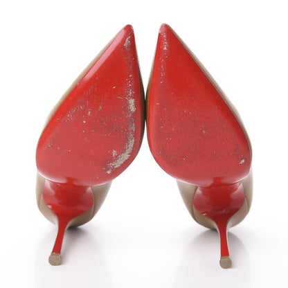 Christian Louboutin Shiny Nappa Decoltish 100 Pumps 37.5 Safari 7 of 7