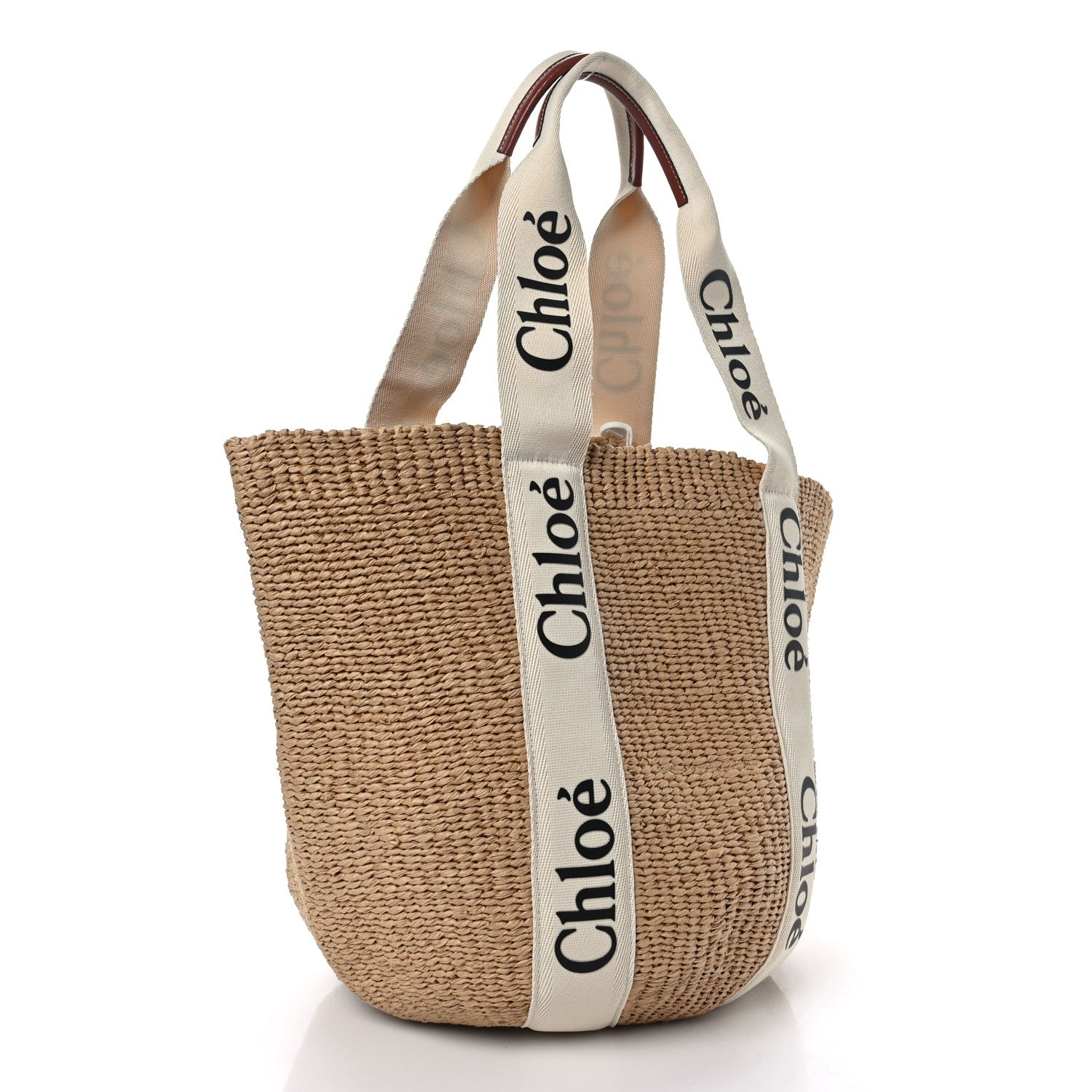 Chloe Raffia Large Woody Tote White 3 of 8