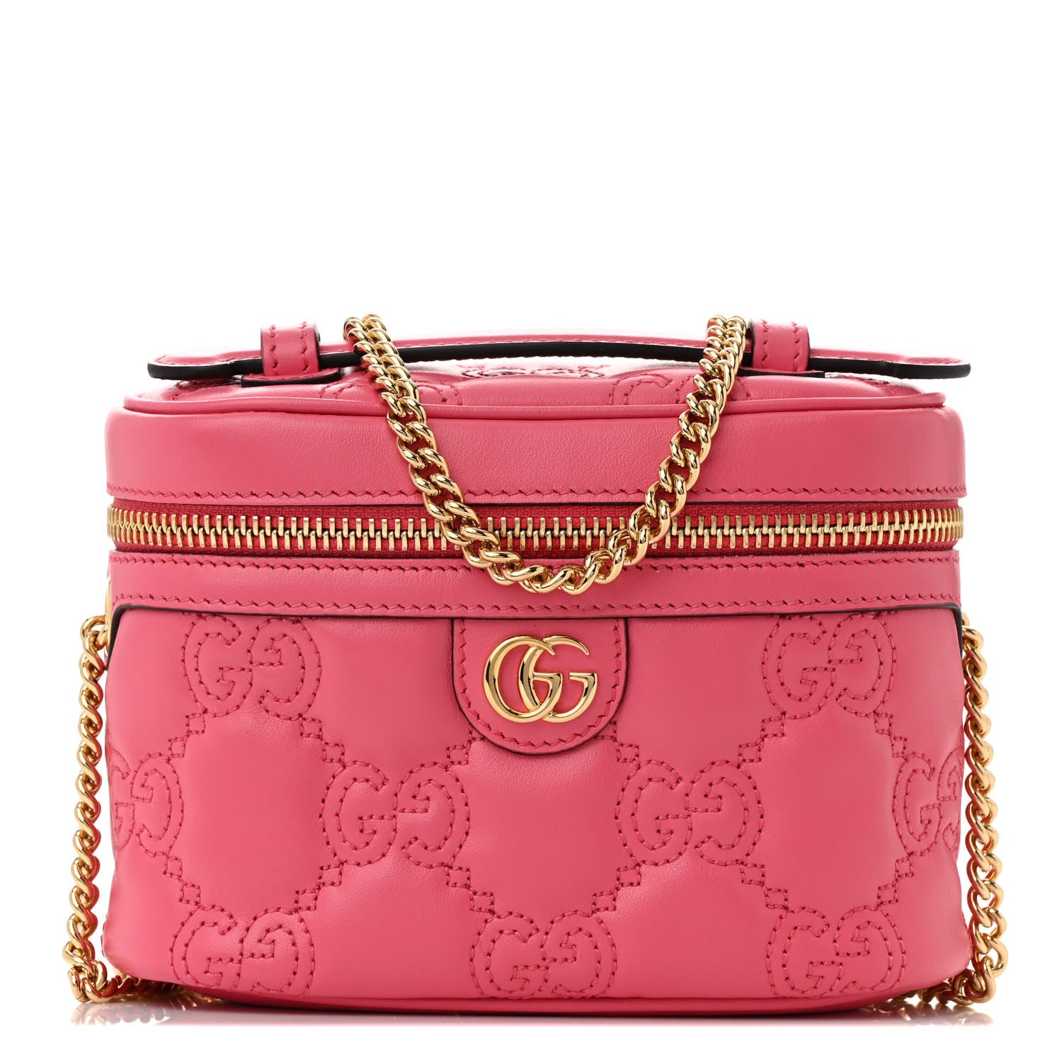 Gucci Calfskin GG Matelasse Mini Top Handle Bag Rhodamine Pink 1 of 10