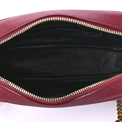 Saint Laurent Grain De Poudre Matelasse Monogram Mini Lou Camera Bag Opyum Red 5 of 11