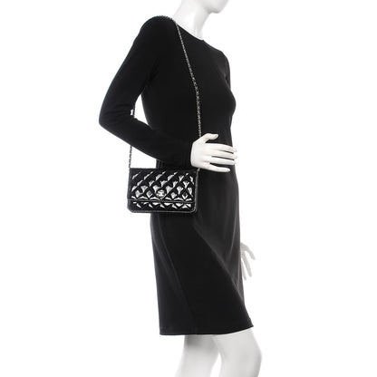 Chanel Patent Quilted Wallet On Chain WOC Black 2 of 13