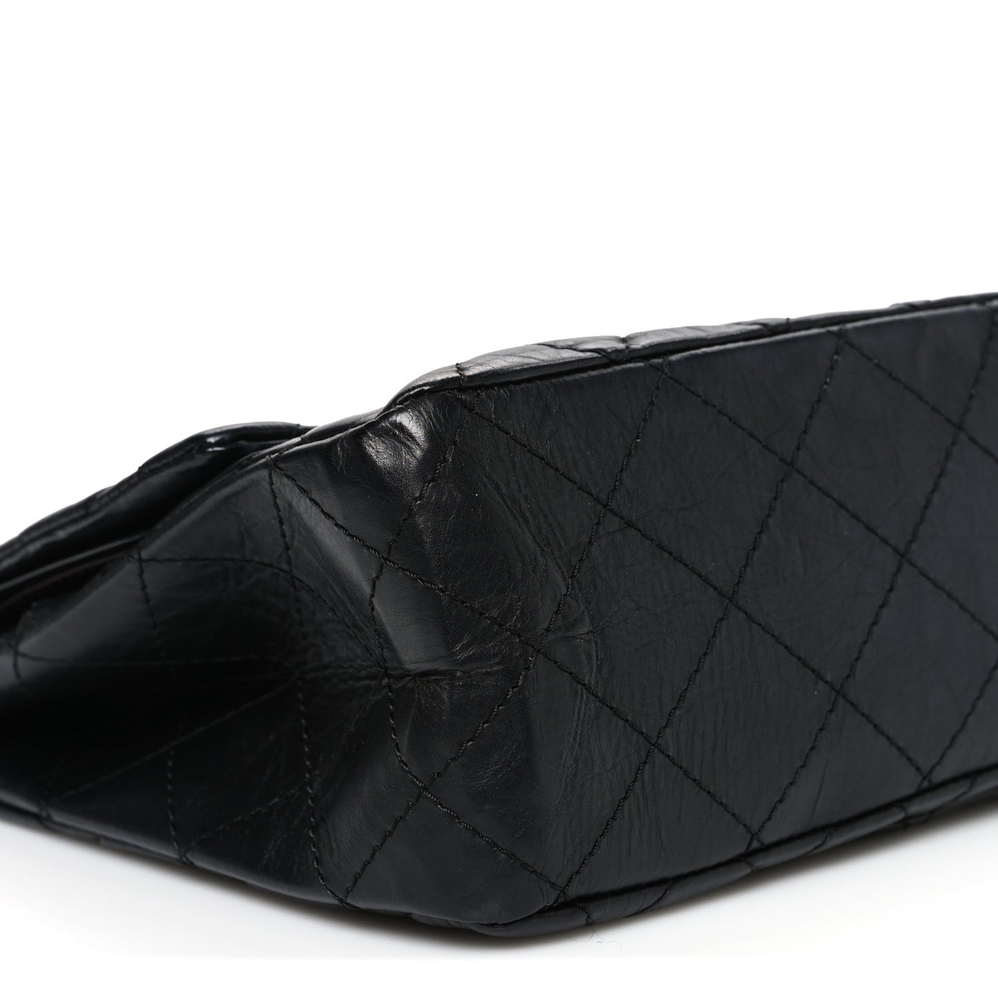 Aged Calfskin Quilted 2.55 Reissue 227 Flap Black