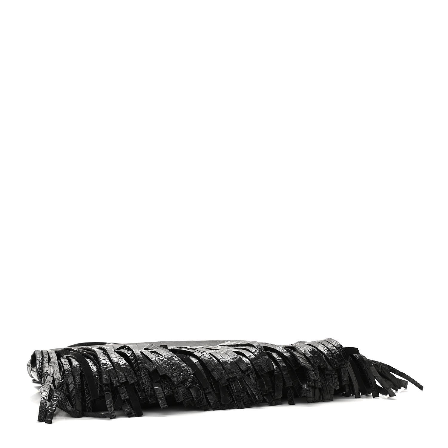 Nancy Gonzalez Crocodile Fringe Crossbody Clutch Black 4 of 10