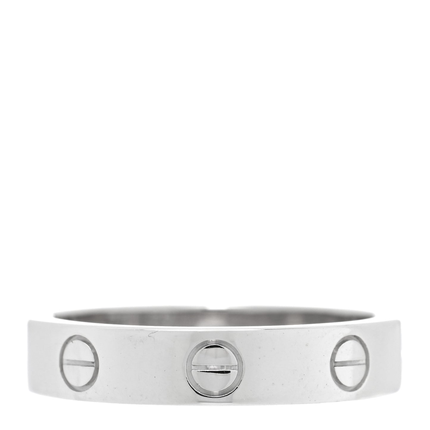 18K White Gold Diamond 4mm LOVE Wedding Band Ring 53 6.5
