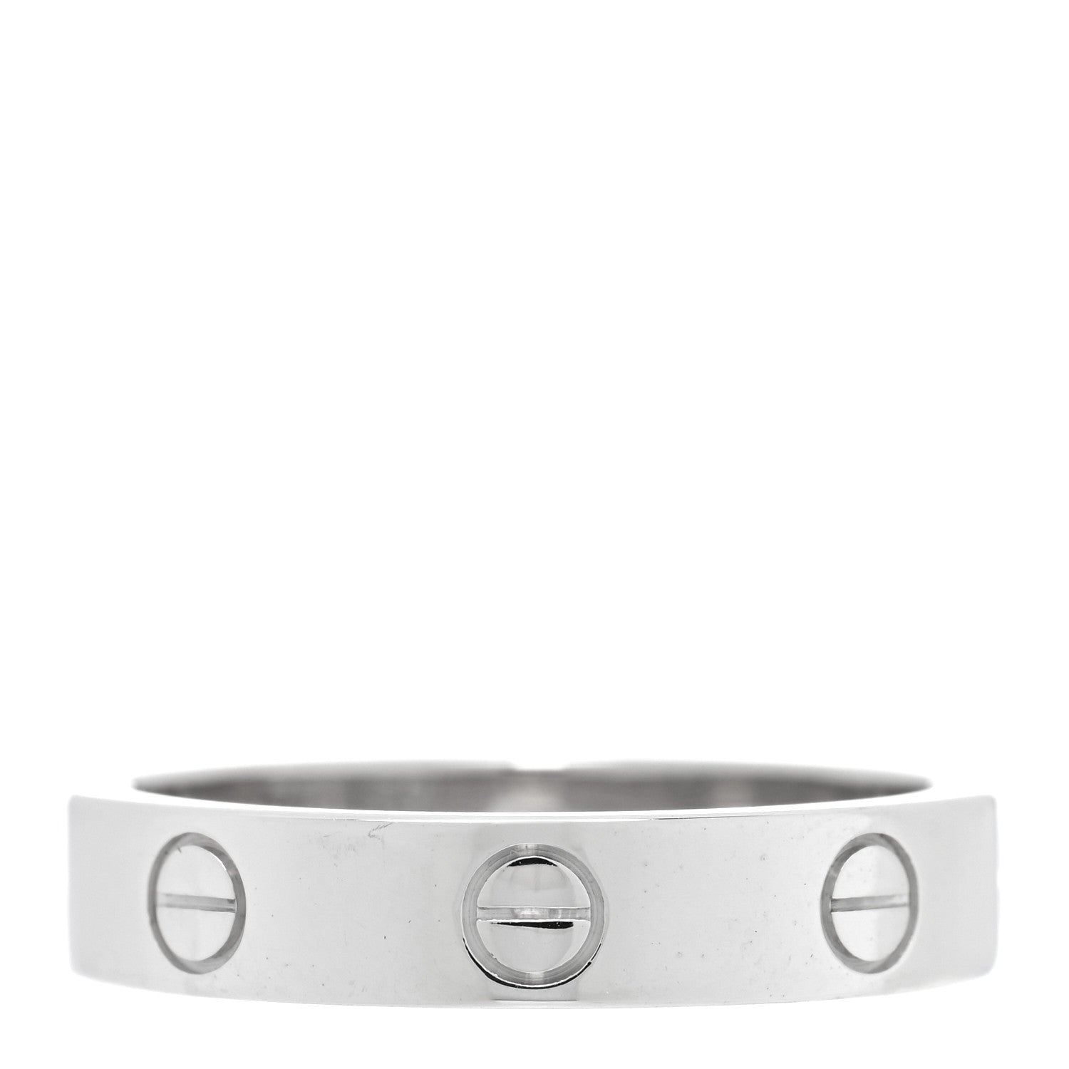 Cartier 18K White Gold Diamond 4mm LOVE Wedding Band Ring 53 6.5 3 of 4