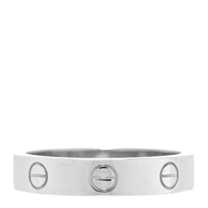 Cartier 18K White Gold Diamond 4mm LOVE Wedding Band Ring 53 6.5 3 of 4