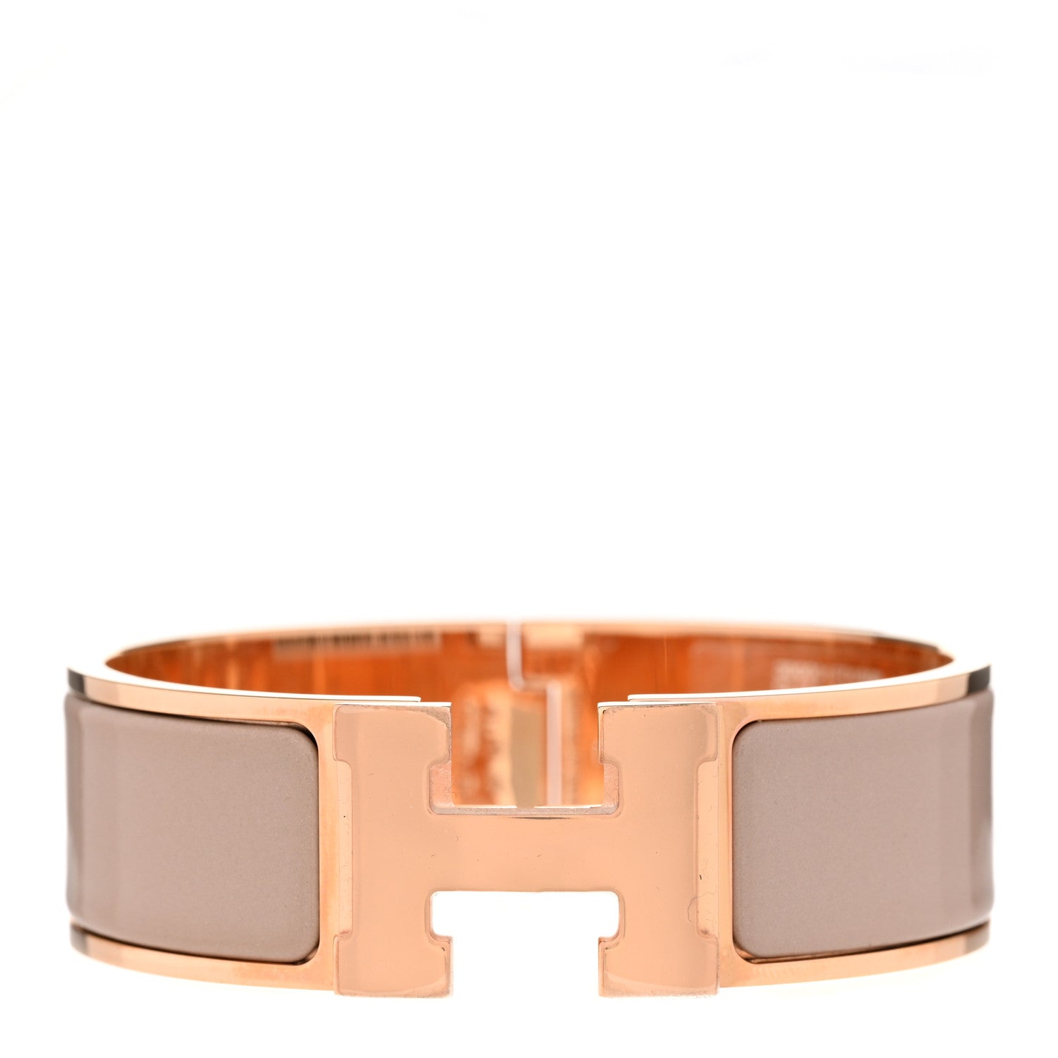 Hermes Enamel Wide Clic Clac H Bracelet GM Marron Glace 1 of 6