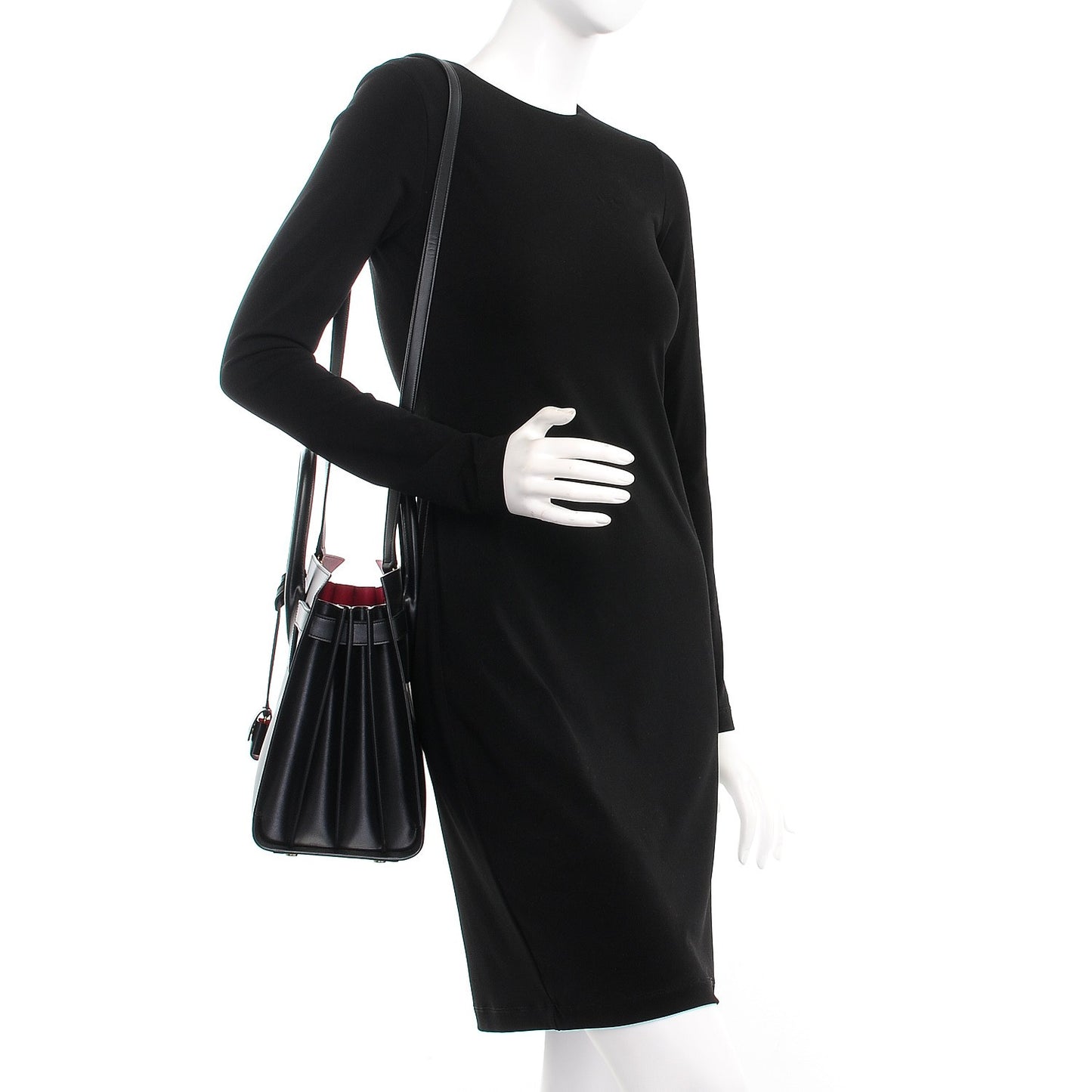 Calfskin Small Sac De Jour Black Fuchsia
