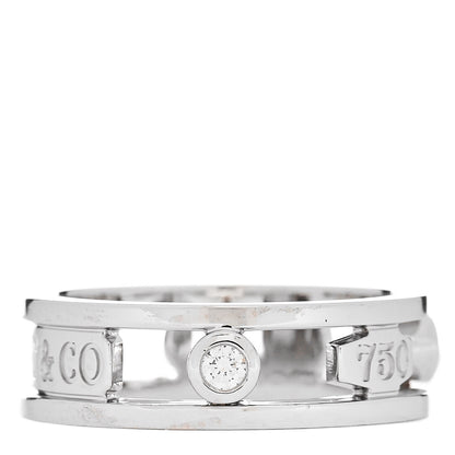 Tiffany 18K White Gold Diamond 1837 Ring 57 8 1 of 5