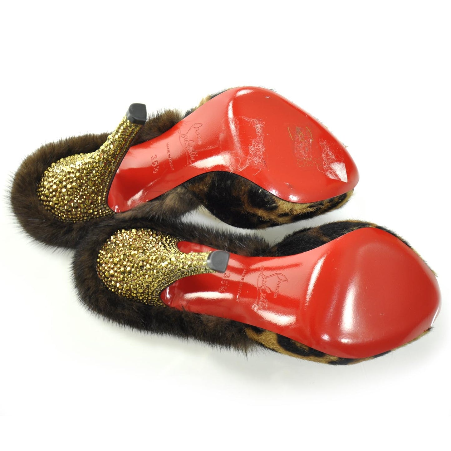 Pony Hair Leopard Swarovski Crystal Nutria 120 Pumps 35.5