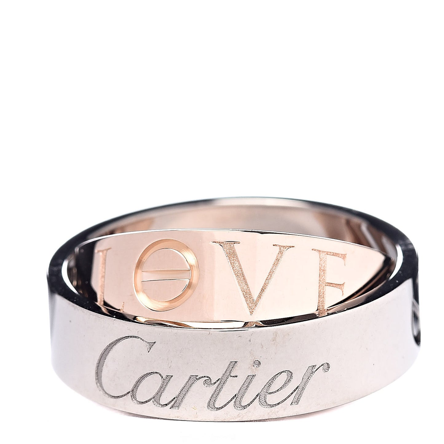 18K White Pink Gold 5.5mm Astro LOVE Ring 49 4.75