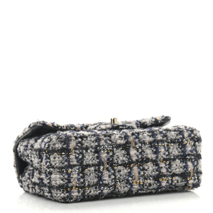 Chanel Glittered Tweed Quilted Mini Rectangular Flap Navy Blue 3 of 9