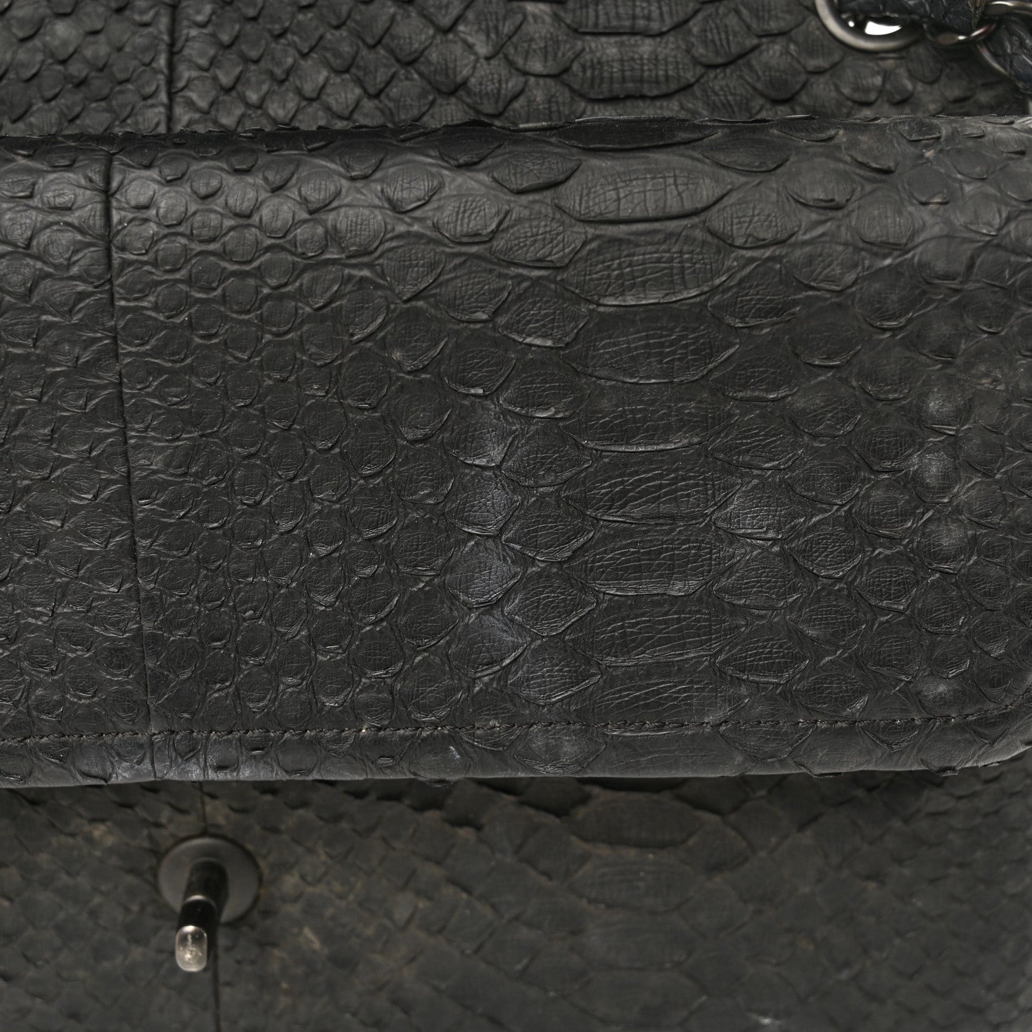Chanel Snakeskin Jumbo Double Flap So Black 16 of 22