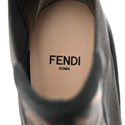 Fendi Mesh Tulle FF Colibri 85mm Ankle Booties 38.5 Tobacco Moro Black 6 of 8