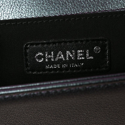 Chanel Iridescent Goatskin Quilted Medium Boy Flap Purple 6 of 11