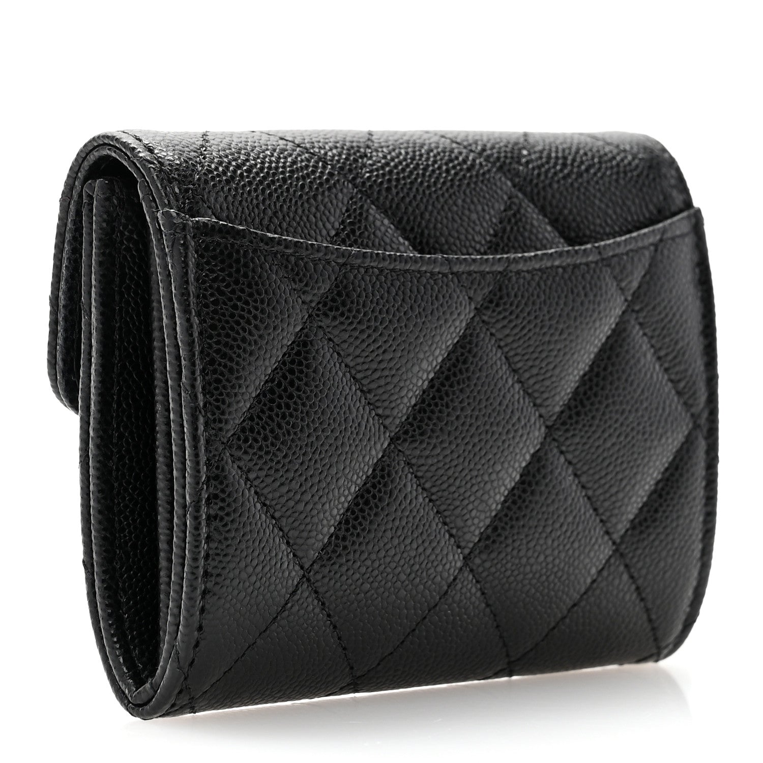 Chanel Caviar Quilted Flap Card Holder Wallet Black 3 of 9