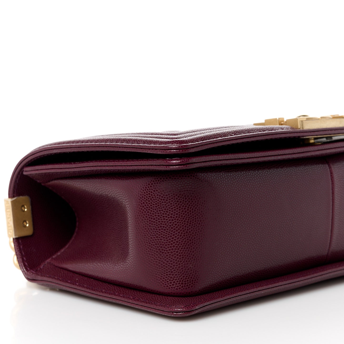 Caviar Quilted Medium Top Handle Boy Flap Burgundy