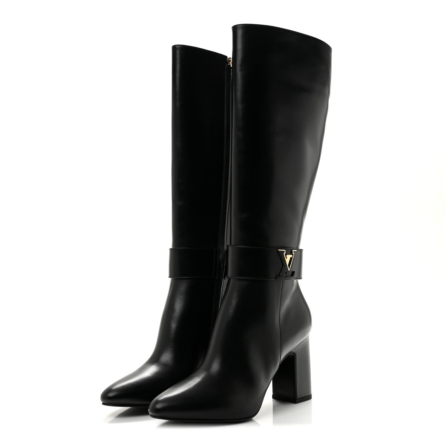 Louis Vuitton Calfskin Midtown High Boots 40 Black 3 of 8