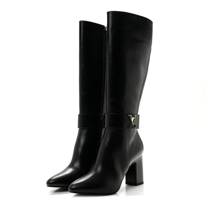 Louis Vuitton Calfskin Midtown High Boots 40 Black 3 of 8