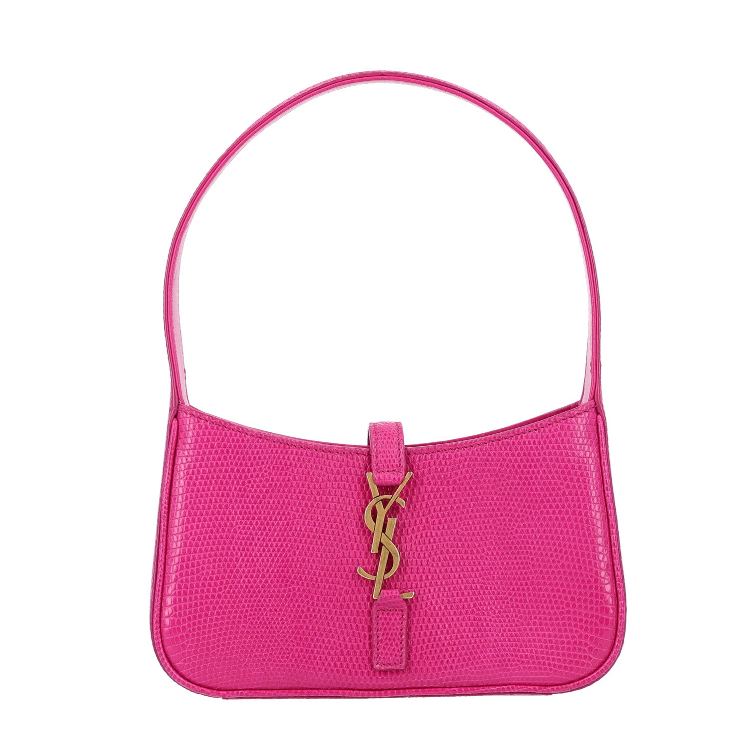 Saint Laurent Calfskin Lizard Embossed Le 5 A 7 Mini Hobo Acid Pink 1 of 10