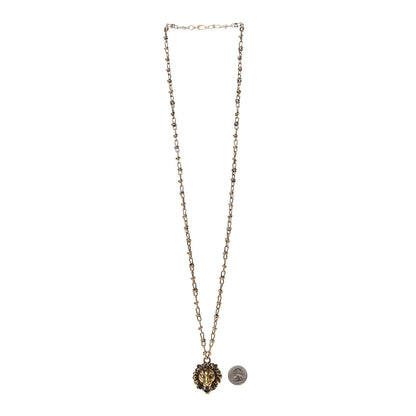 Gucci Metal Lion Head Necklace Gold 3 of 4