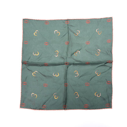 Gucci Silk Twill Poket Logos Pocket Square Green 1 of 3