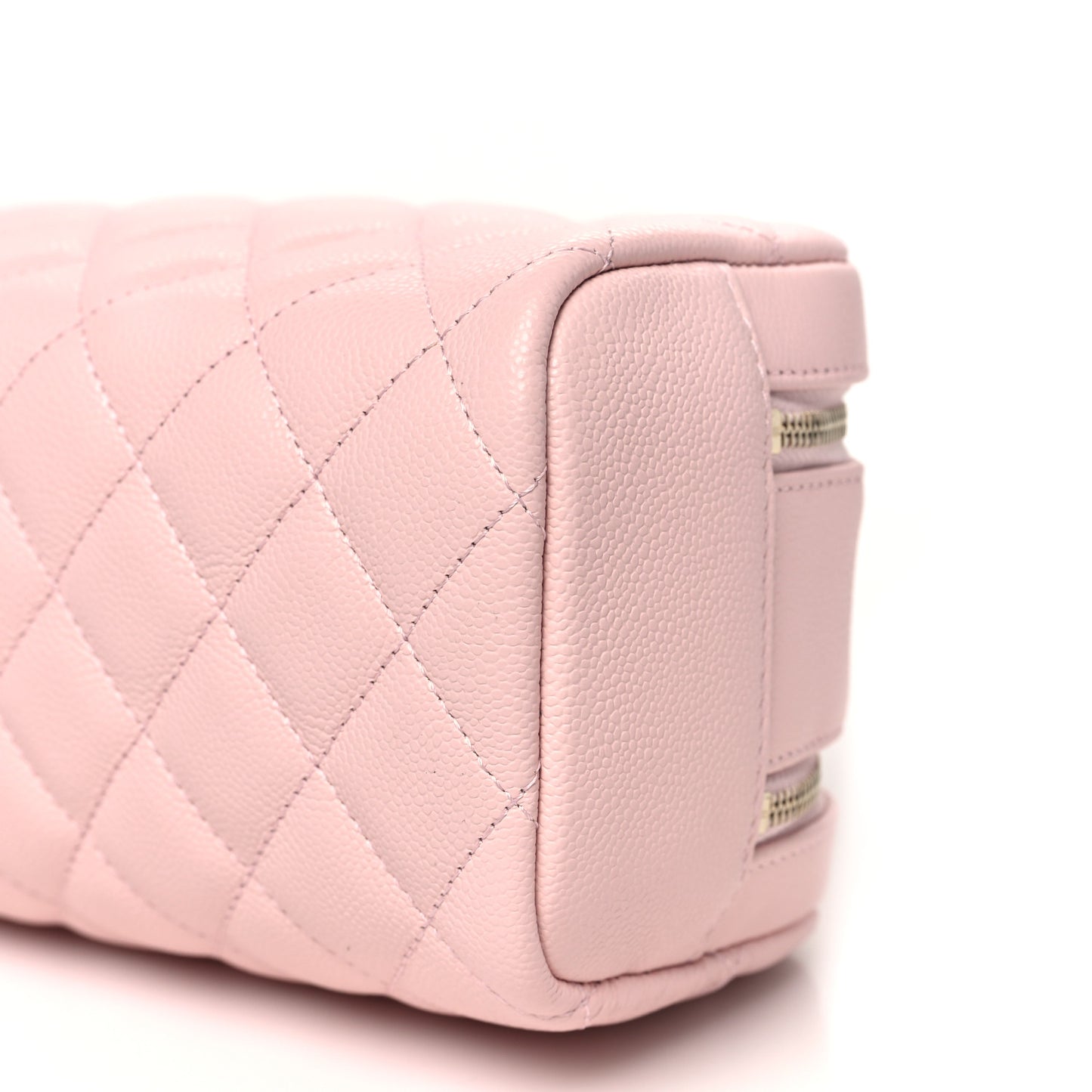 Caviar Quilted Toiletry Case With Chain Light Pink