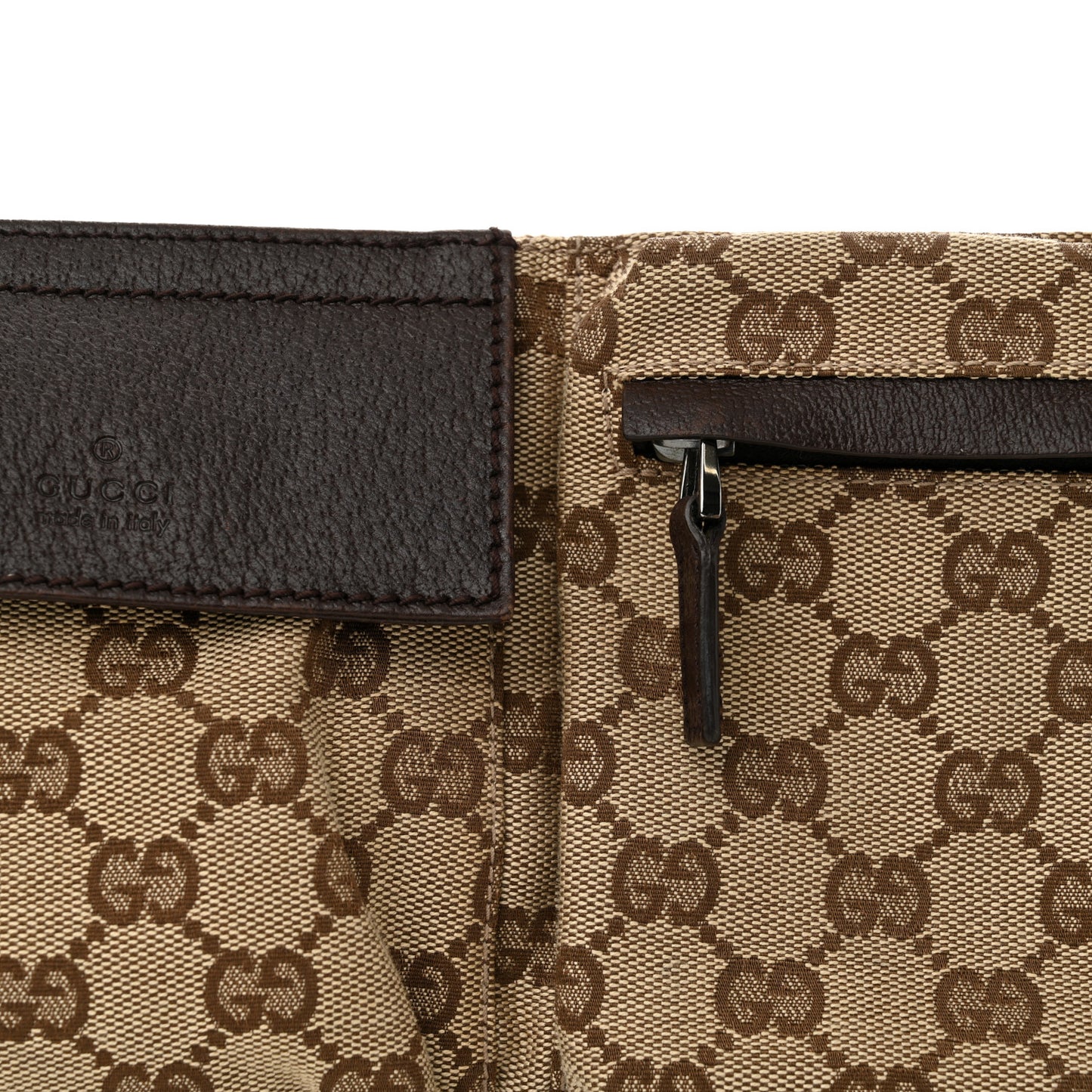 Monogram Web Belt Bag Dark Brown