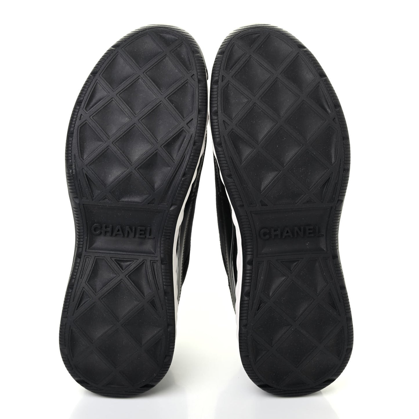 Velvet Calfskin Mixed Fibers CC Sneakers 38 Black