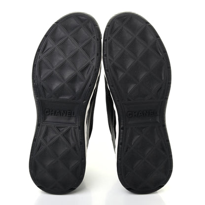 Chanel Velvet Calfskin Mixed Fibers CC Sneakers 38 Black 5 of 7
