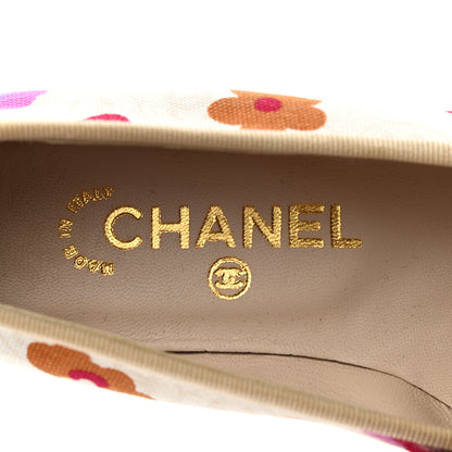 Chanel Fabric Floral Printed CC Cap Toe Ballerina Flats 36 Multicolo 7 of 7