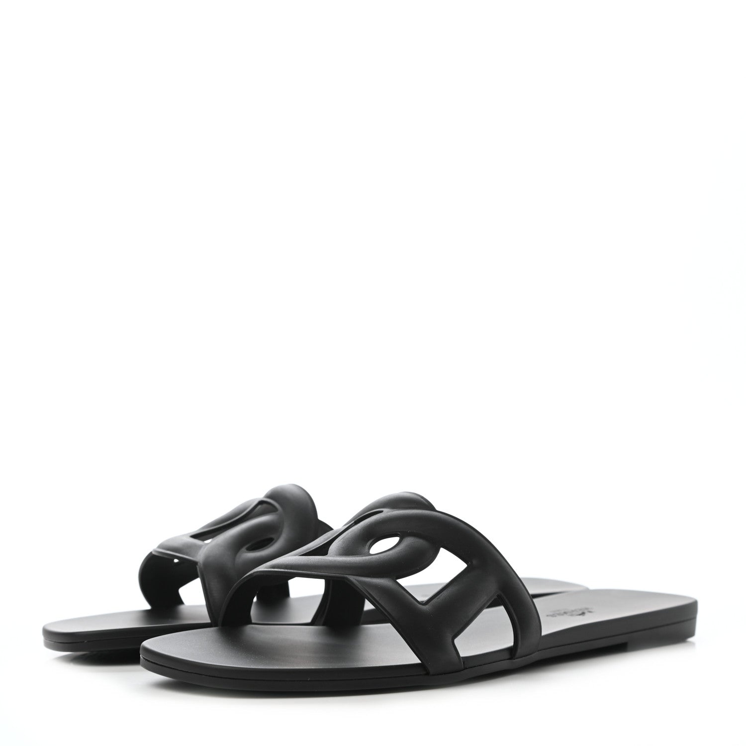 Hermes Rubber Aloha Sandals 41 Black 3 of 7