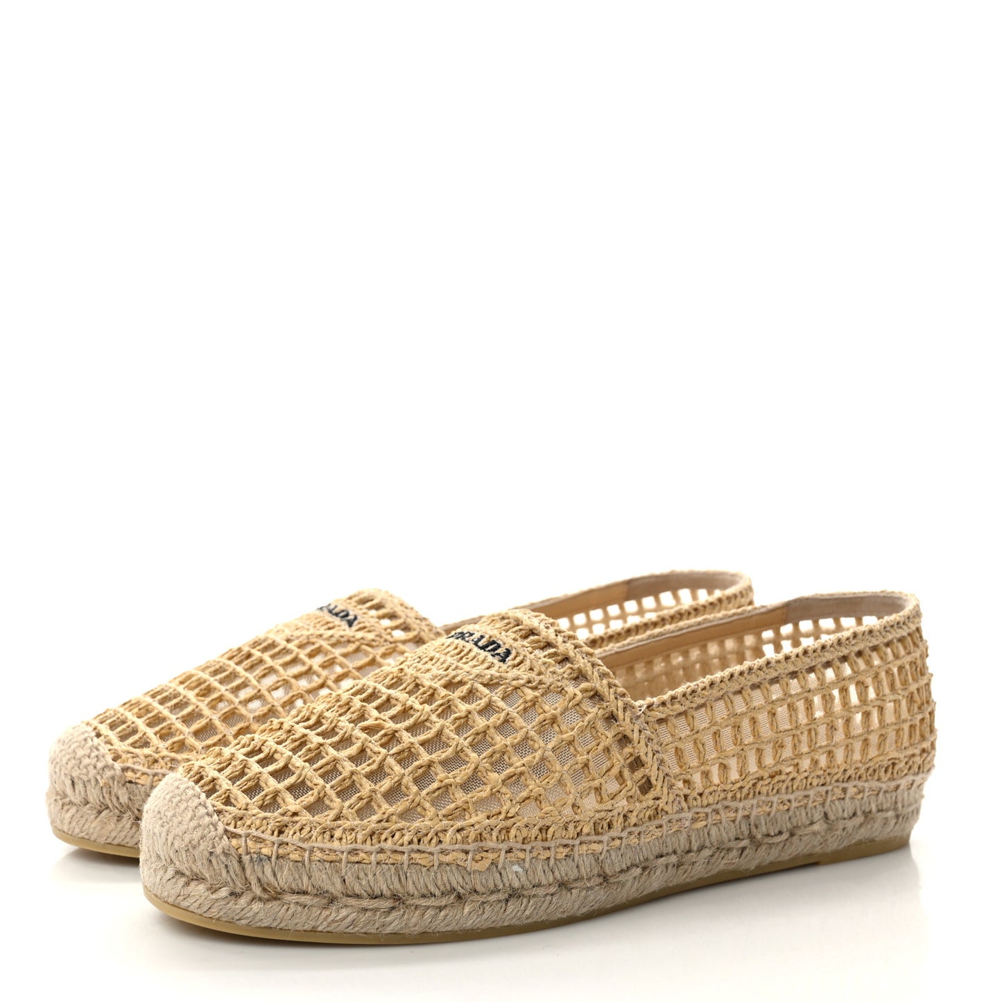 Raffia Triangle Logo Crochet 20mm Espadrilles 40 Naturale
