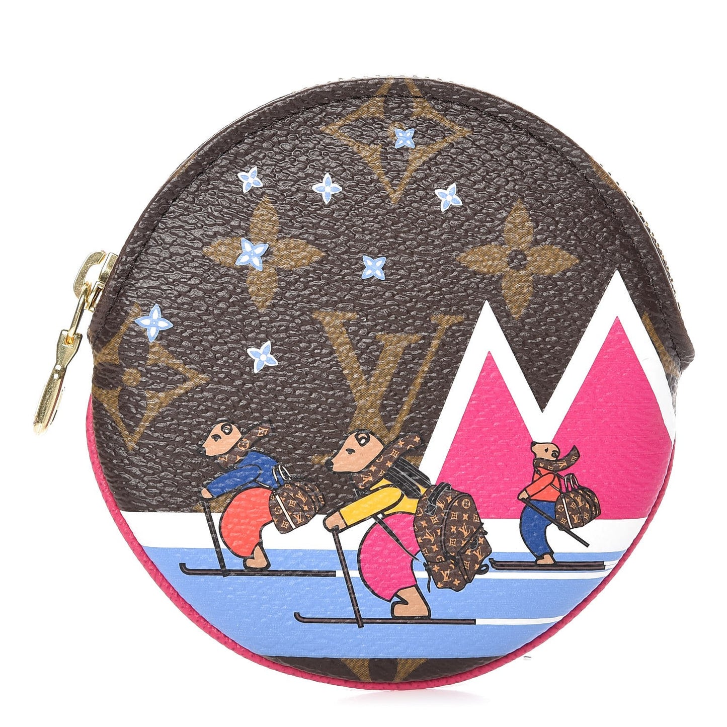 Monogram 2018 Christmas Animation Round Coin Purse