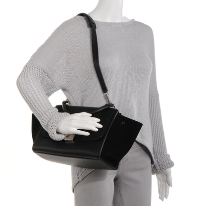 Celine Drummed Leather and Suede Small Trapeze Black 2 of 8